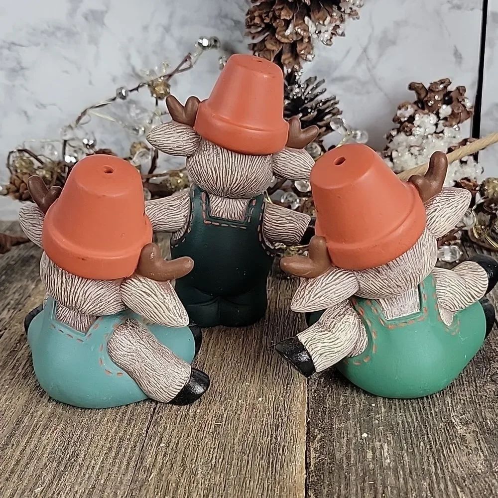Handmade ceramic reindeer Set of 3 - Picture 7 of 8